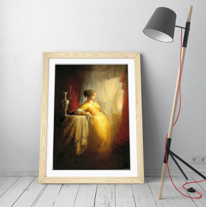 Framed Wall Art - At The Window By William Rimmer | Handmade UK Woodgrain Frame