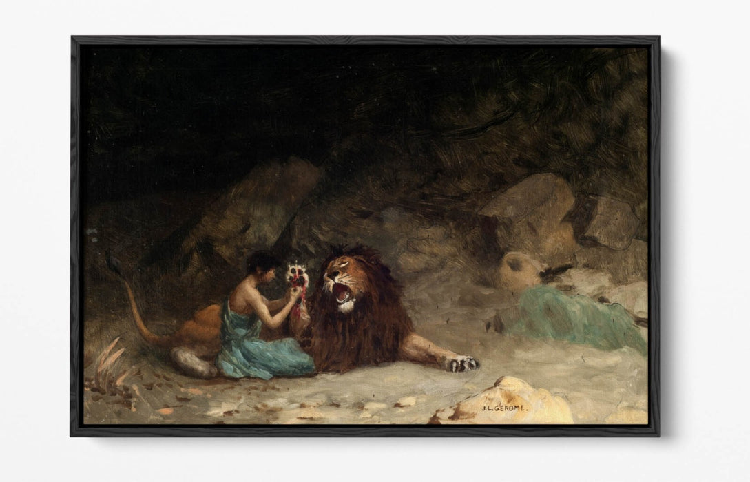 JEAN-LEON GEROME, ANDROCLES -FLOAT EFFECT CANVAS WALL ART PRINT