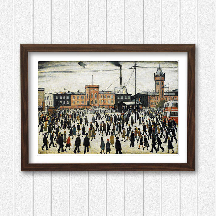 Going to Work People FRAMED WALL ART PRINT ARTWORK PAINTING LS Lowry Style