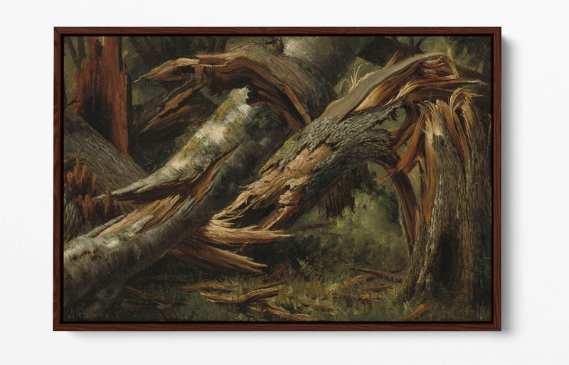 Float Effect Canvas Art | Alexandre Calame Fallen Tree | Ready To Hang Wall Decor