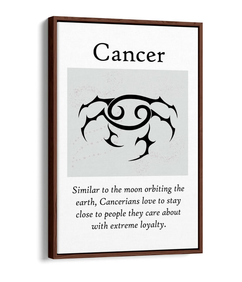 Cancer Star Sign Canvas – Handmade Zodiac Wall Art with Float Effect Frame