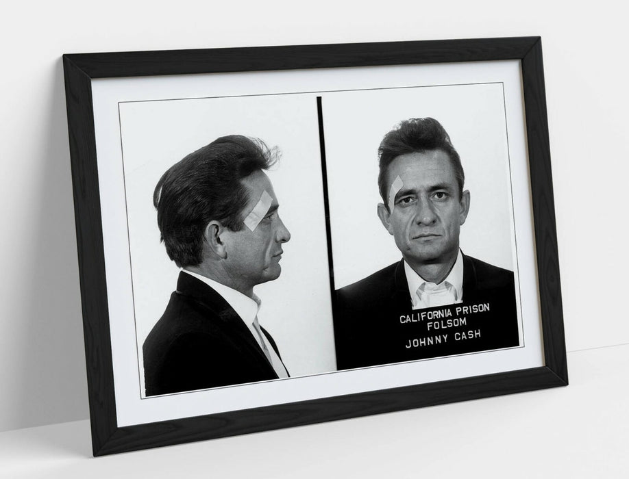 JOHNNY CASH MUGSHOT 2 -ART FRAMED POSTER PICTURE PRINT ARTWORK- BLACK & WHITE