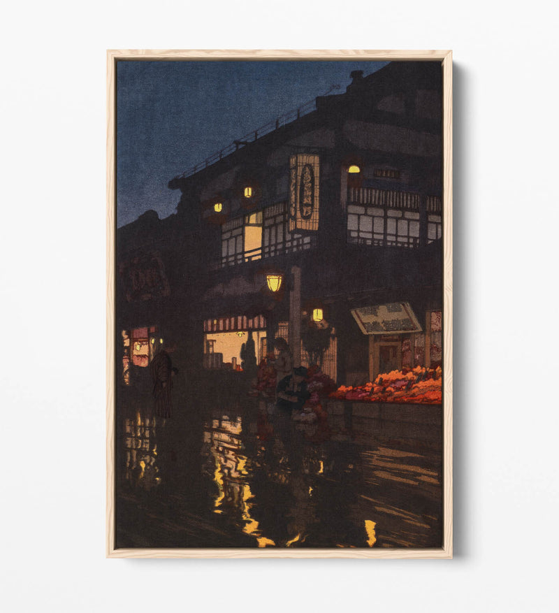 Float Effect Canvas Art - Yoshida Hiroshi Kagurazaka Street Premium Wall Print