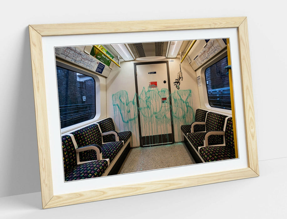 BANKSY UNDERGROUND RATS -ART FRAMED POSTER PICTURE PRINT ARTWORK- GREEN BLUE