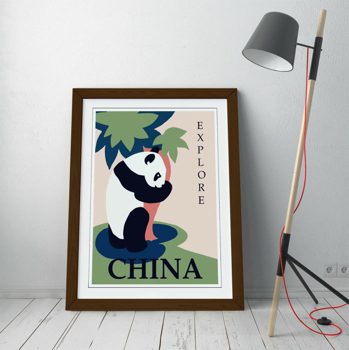 Vintage Travel Poster – Retro Wall Art With Handmade Framed Picture Print