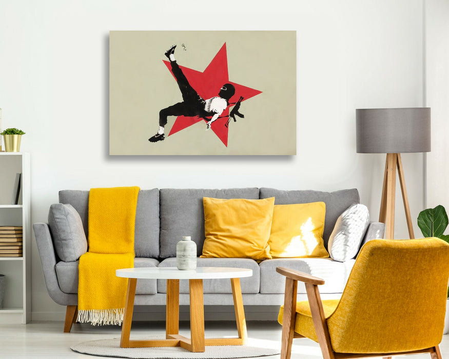 CANVAS WALL ART STREET PRINT ARTWORK GRAFFITI FOOTBALL RED STAR BANKSY