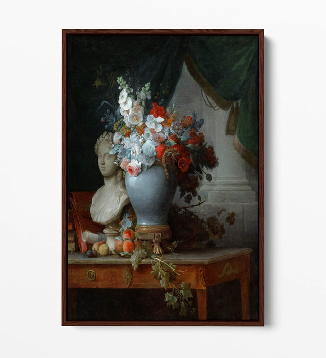 ANNE VALLAYER COSTER, FLOWERS IN A VASE -FLOAT EFFECT CANVAS WALL ART PIC PRINT
