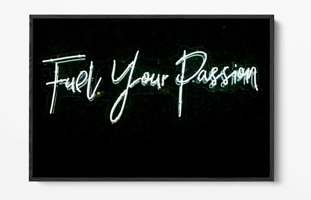 Blue Neon Canvas Art - Float Effect Canvas Wall Decor with Premium Varnish Finish