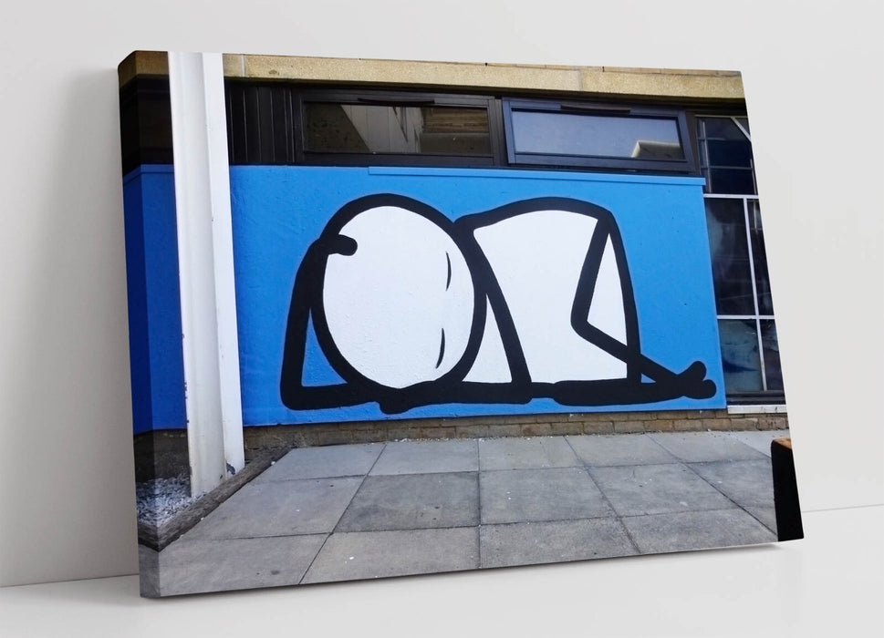 Canvas Wall Art – Stik Sleeping Stick Man Graffiti Print on Archival Grade Canvas