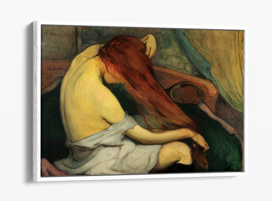 Canvas Wall Art Print - Woman Combing Hair | Float Effect Handmade Canvas Art