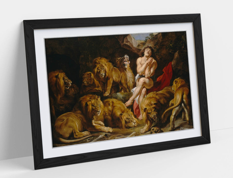 PETER PAUL RUBENS, DANIEL IN THE LION'S DEN -FRAMED ART POSTER PRINT 4 SIZES
