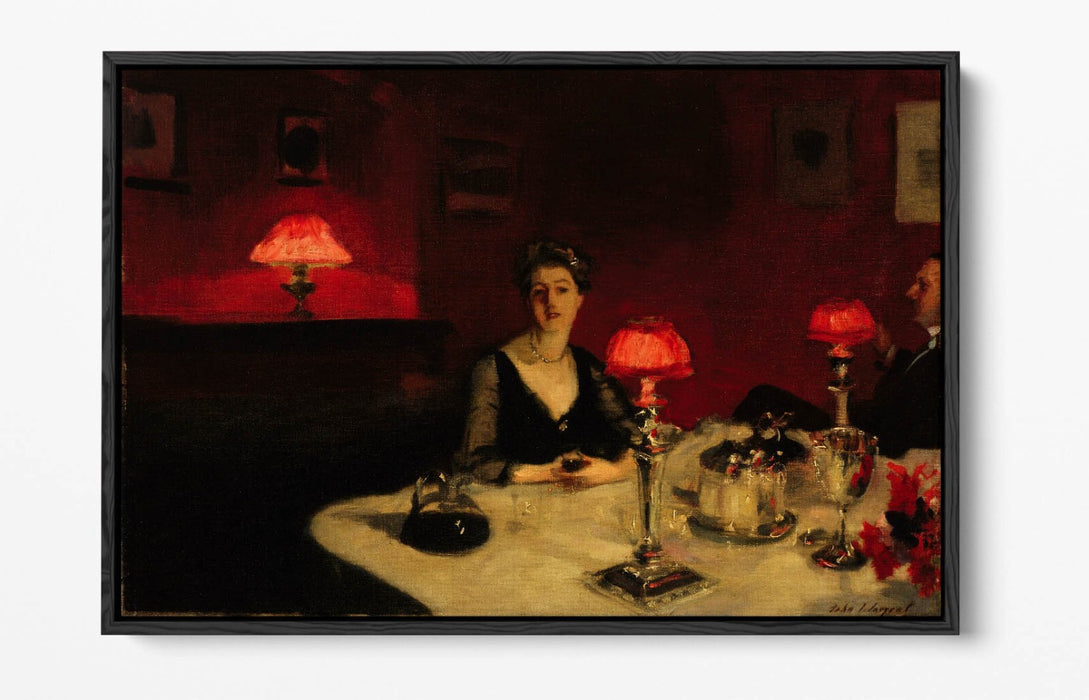 Float Effect Canvas Art – John Singer Sargent Dinner Table Wall Print, Premium Varnish Seal