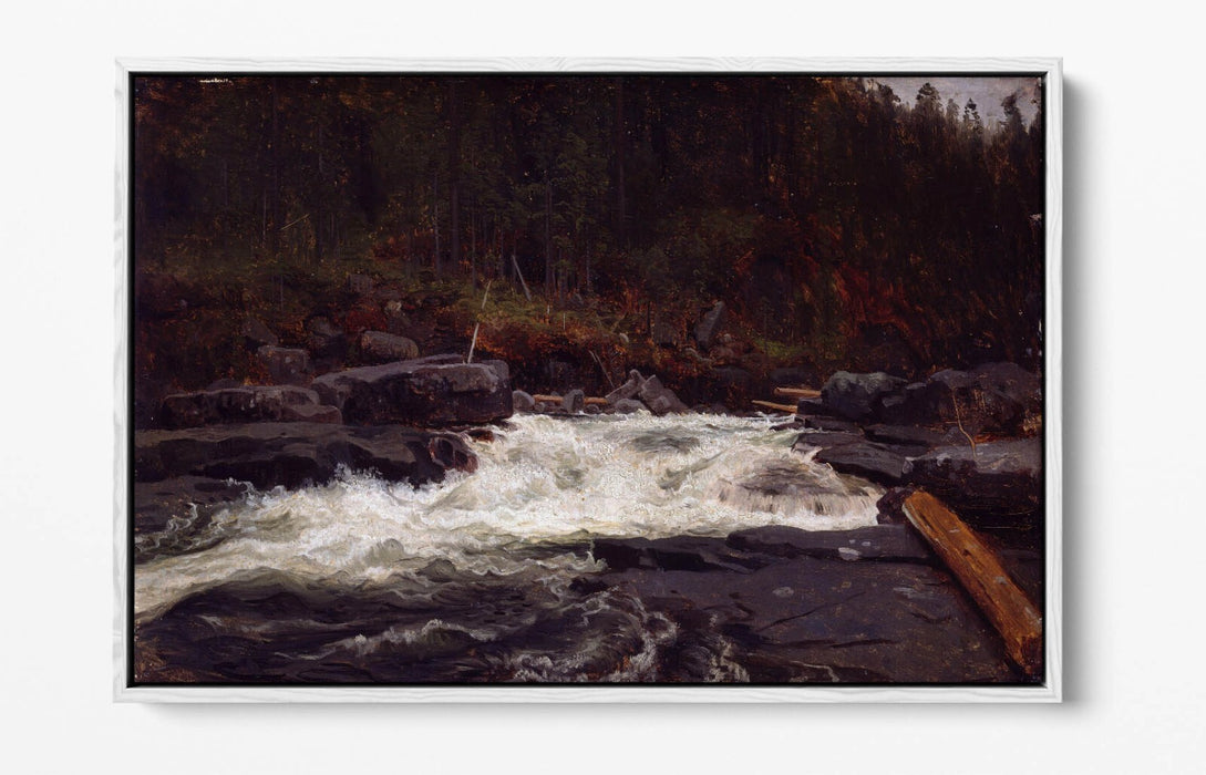 Float Effect Canvas Art - Waterfall Wall Decor Telemark Landscape Print With Premium Satin Varnish