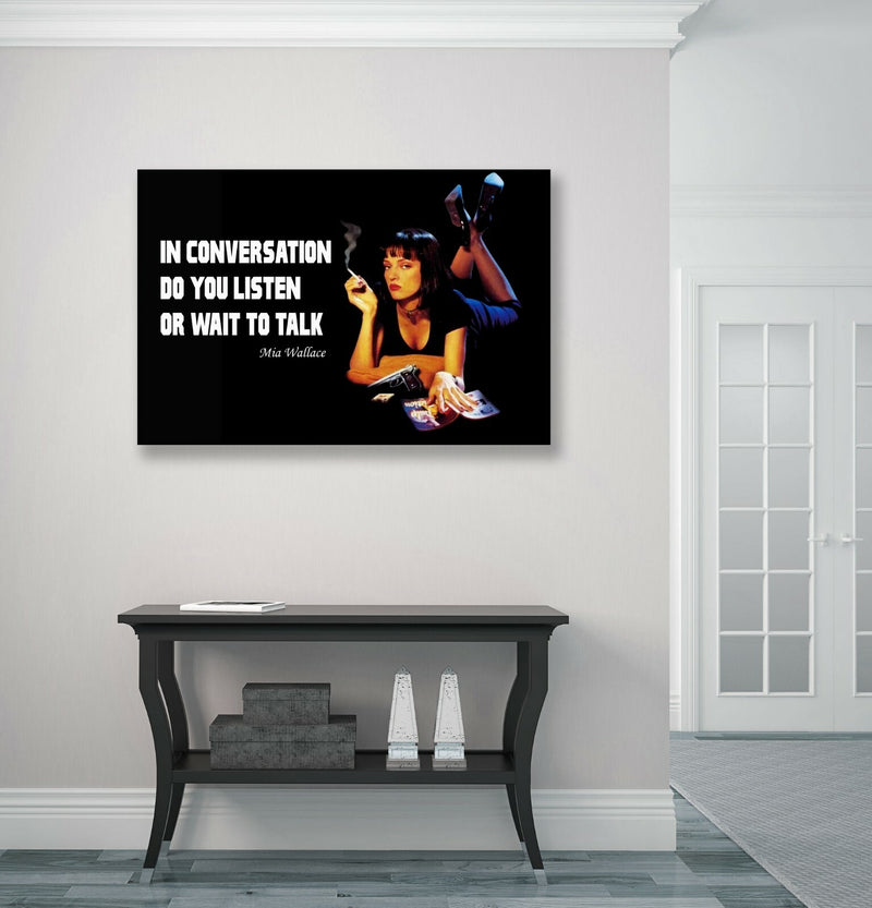 Canvas Wall Art - Pulp Fiction Mia Wallace Quote Handmade Print UK
