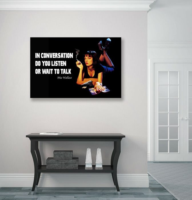 Canvas Wall Art - Pulp Fiction Mia Wallace Quote Handmade Print UK