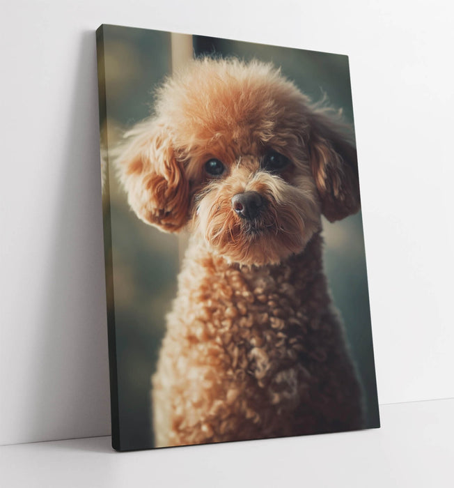 Toy Poodle Canvas Art - Cute Dog Wall Art Ready to Hang Premium Canvas Print
