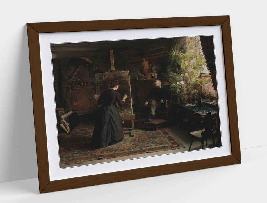 Framed Art Poster – Bertha Wegmann Portrait Painting Print | Handmade Wall Art
