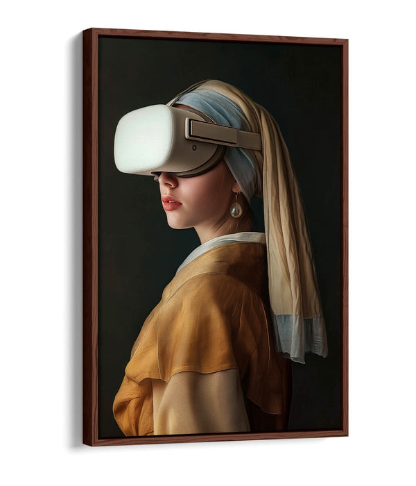 Pearl Earring Canvas – Contemporary Float Effect Canvas Wall Art Print with Premium Varnish Finish