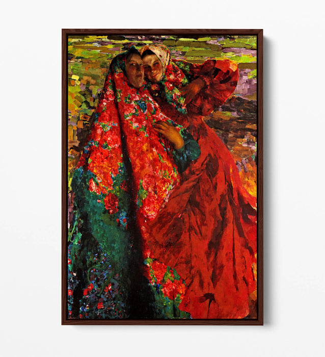 FILIPP MALYAVIN, PEASANT WOMEN -FLOAT EFFECT CANVAS WALL ART PIC PRINT