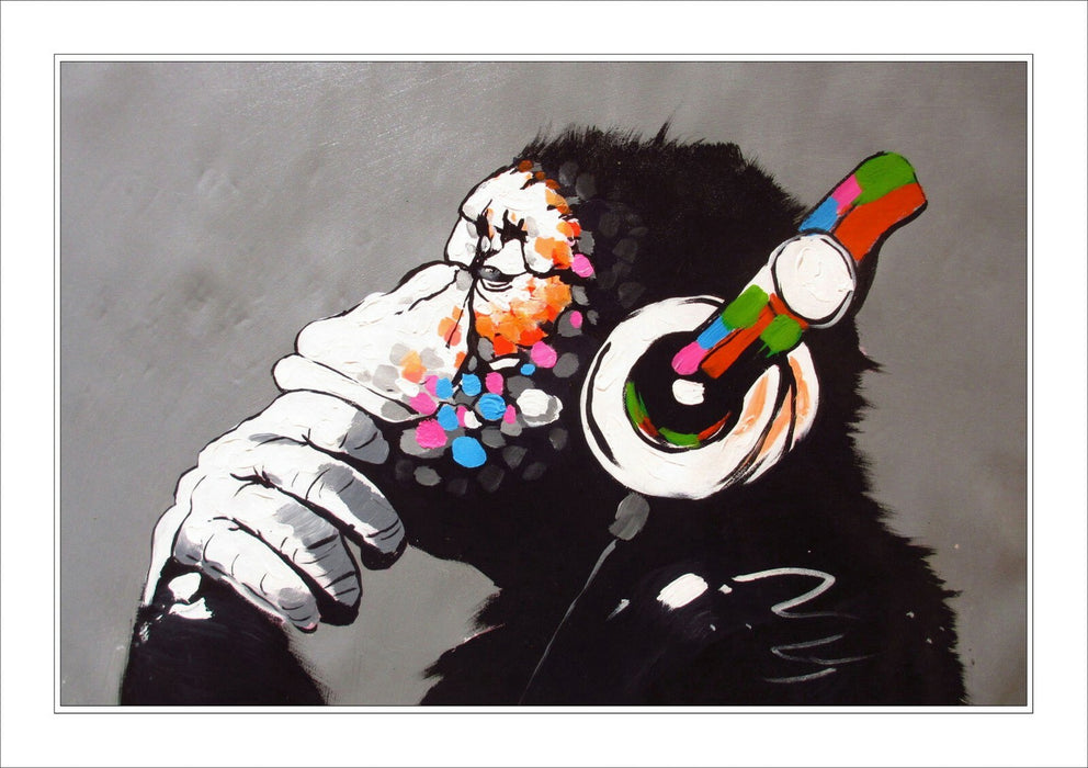 MONKEY DJ BANKSY STREET ART FRAMED POSTER PICTURE PRINT ARTWORK -  GORILLA