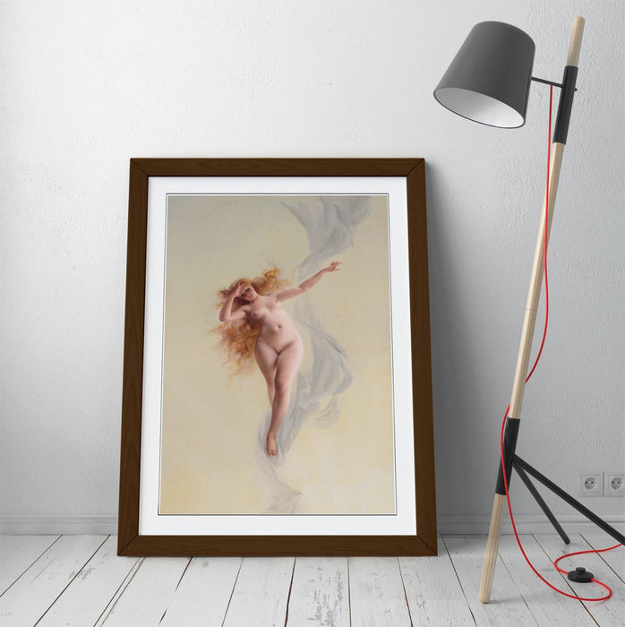 Framed Wall Art - Luis Ricardo Falero Dawn Painting Poster Print with MDF Wood Frame