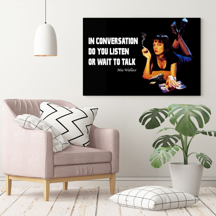 Canvas Wall Art - Pulp Fiction Mia Wallace Quote Handmade Print UK