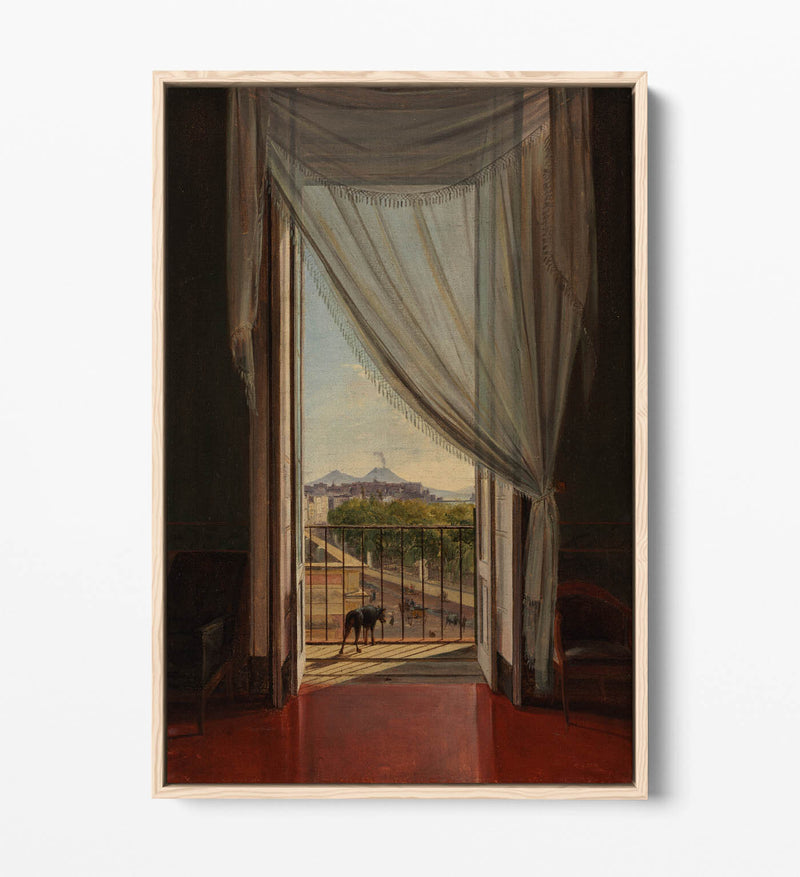 Canvas Wall Art - Franz Ludwig Catel View Of Naples | Float Effect Canvas Print