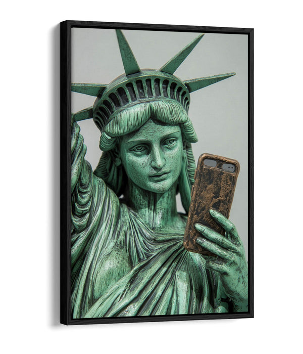 Funny Statue Of Liberty Art – Float Effect Canvas Wall Art With Premium Varnish Finish