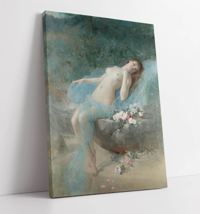 Canvas Wall Art - Reclining Nude Painting on Archival Grade Canvas with UV Resistant Inks