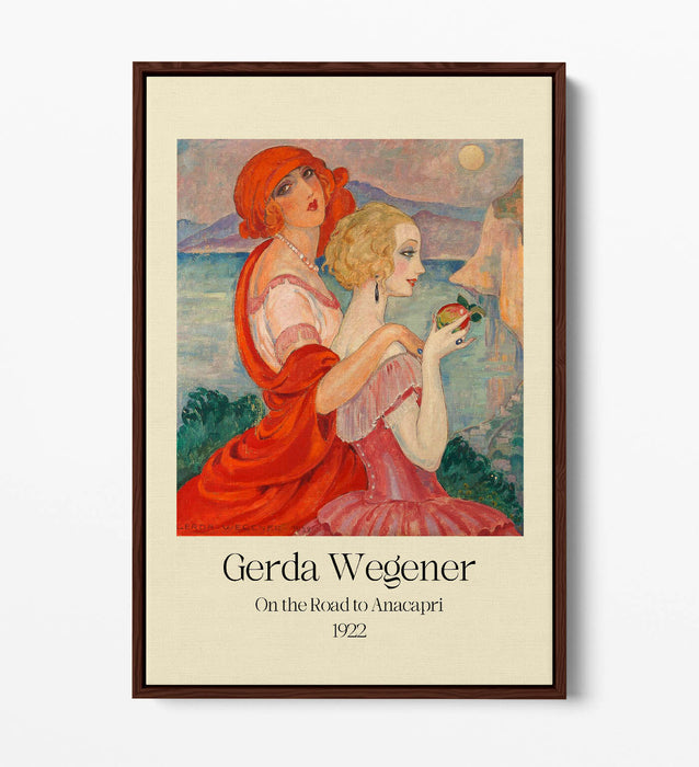 Float Effect Canvas Art - Gerda Wegener Road To Anacapri Poster With Premium Varnish Finish