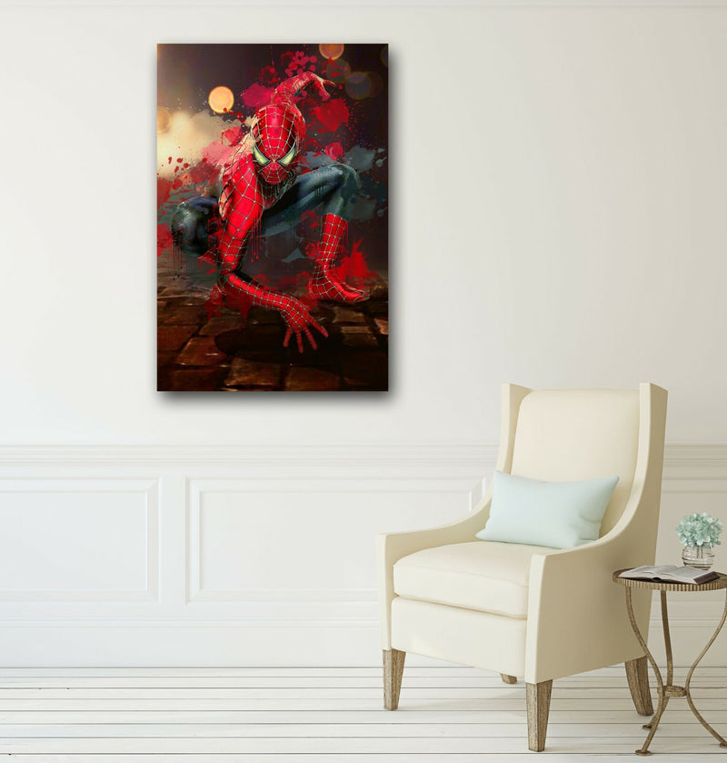 Spiderman Canvas Print – Marvel Wall Art With Custom MDF Frame For Kids Bedroom