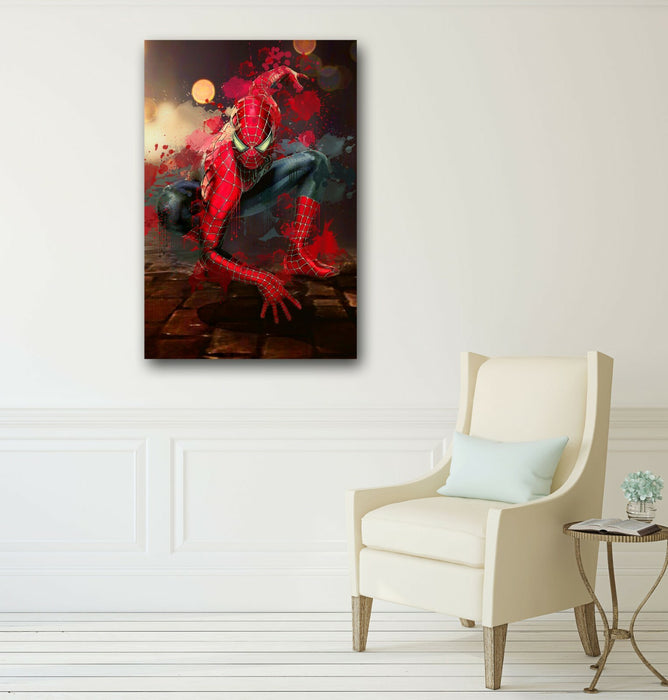 Spiderman Canvas Print – Marvel Wall Art With Custom MDF Frame For Kids Bedroom