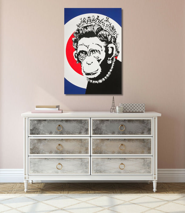 BANKSY MOD MONKEY QUEEN CANVAS ART PRINT ARTWORK STREET XL OPTIONS