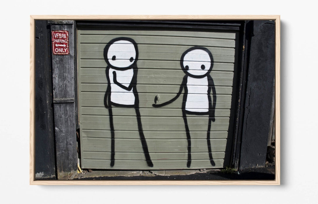 Graffiti Canvas Art – Funny Stick Men Artwork on Vibrant Float Effect Canvas Print