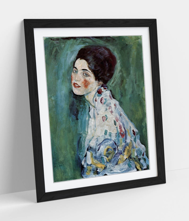 Framed Wall Art Poster - 'Gustav Klimt, Portrait of a Lady' Wall Art With Wood Grain Frame