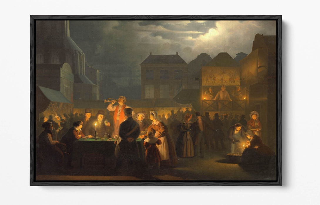 PETRUS VAN SCHENDEL, AT THE FAIR -FLOAT EFFECT CANVAS WALL ART PIC PRINT