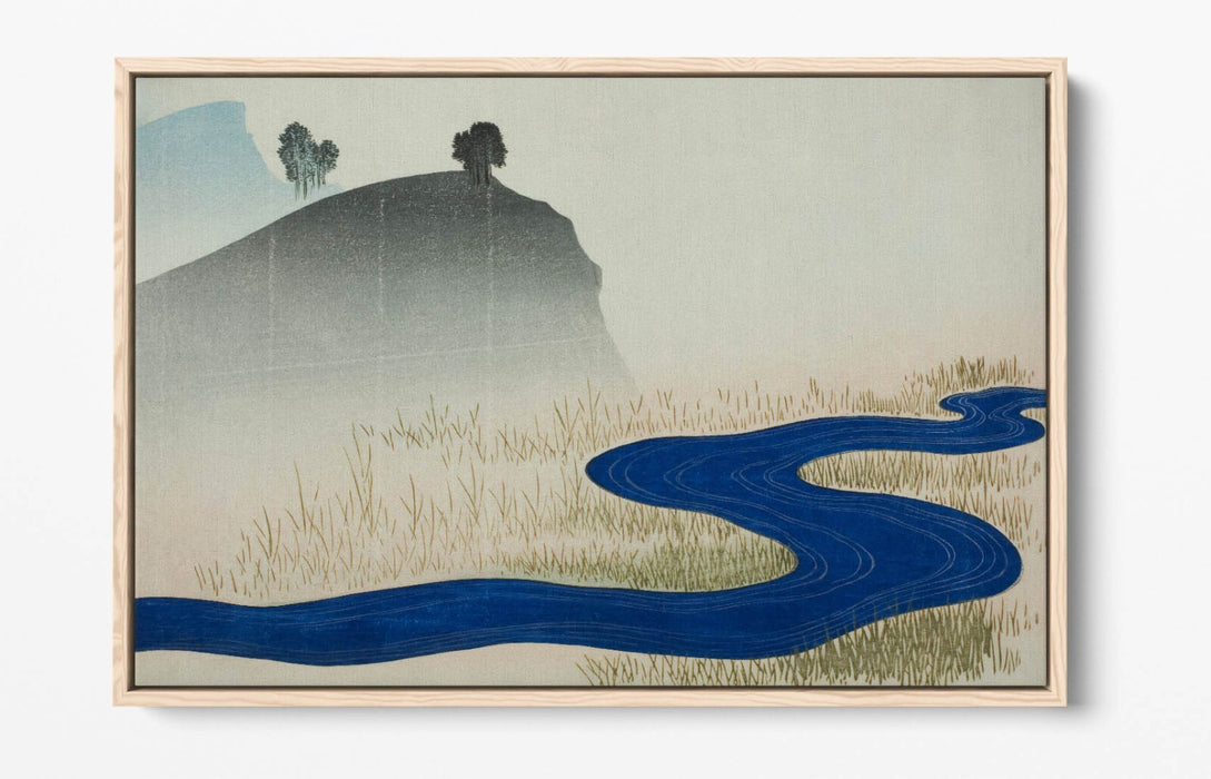 TOTOYA HOKKEI, MOUNTAIN LANDSCAPE WITH STREAM-FLOAT EFFECT CANVAS WALL ART PRINT