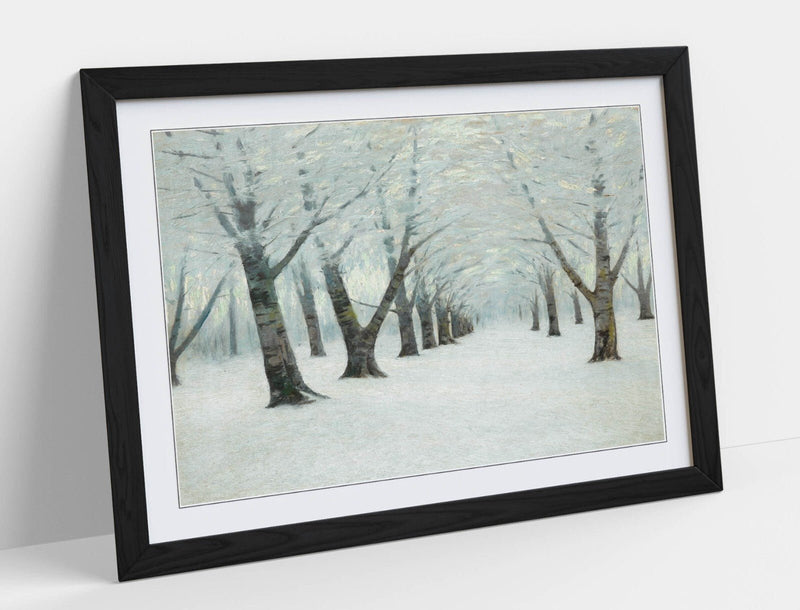 Framed Art Poster - Tunnel Of Trees Print On Matte Paper With Natural Wood Frame