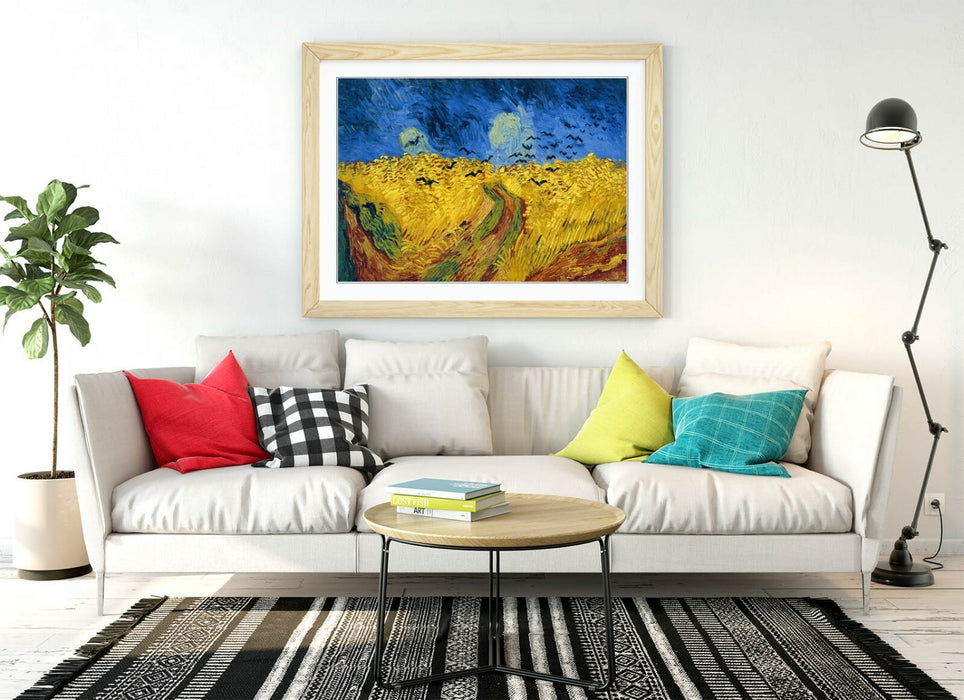 VAN GOGH WHEATFIELD WITH CROWS -ART FRAMED POSTER PICTURE PRINT ARTWORK- BLUE