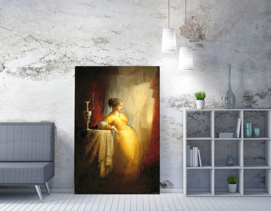 Canvas Wall Art Featuring At The Window By William Rimmer | Ready To Hang Handmade Canvas Print