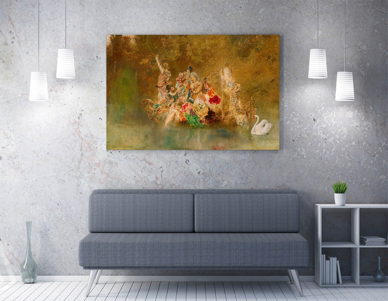 Canvas Wall Art - Anton Romako Merry Company Gondola Handmade Print