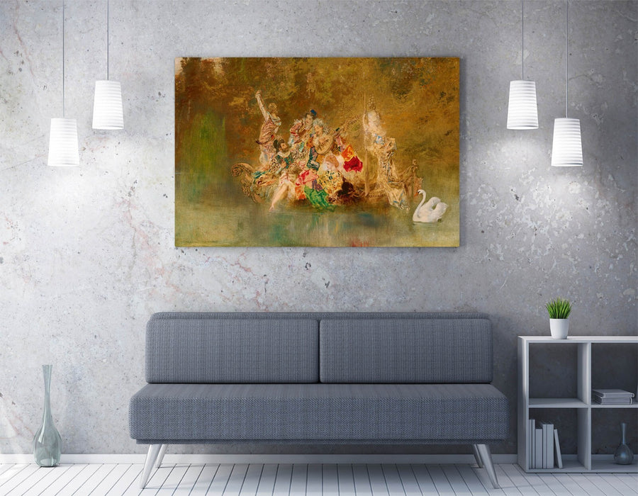 Canvas Wall Art - Anton Romako Merry Company Gondola Handmade Print