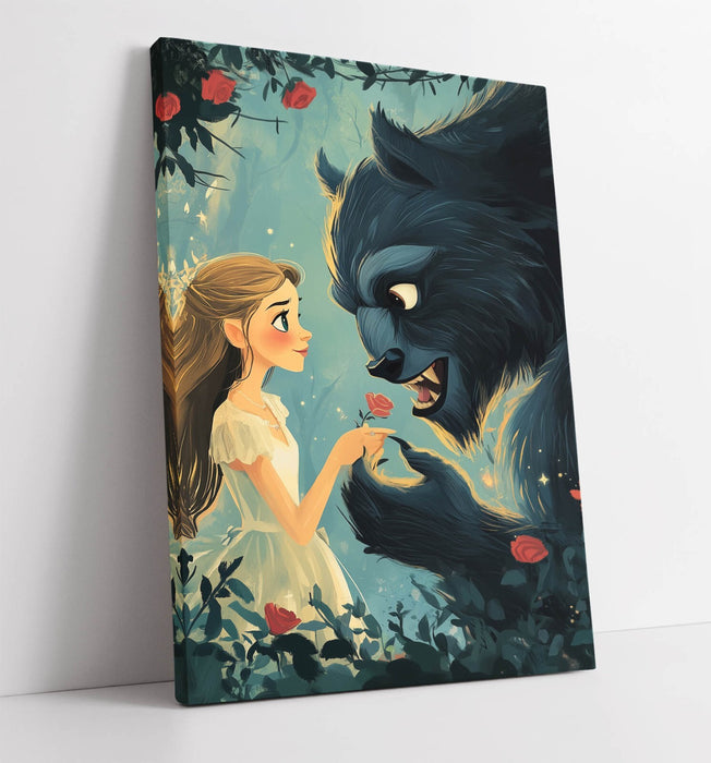 Kids Canvas Wall Art - Fairy Tale Storybook Print for Children Bedroom Decor