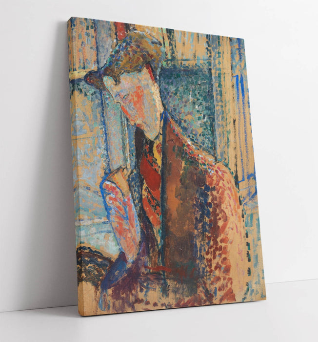 Canvas Wall Art - Amedeo Modigliani Reverie Handmade Canvas Painting Print