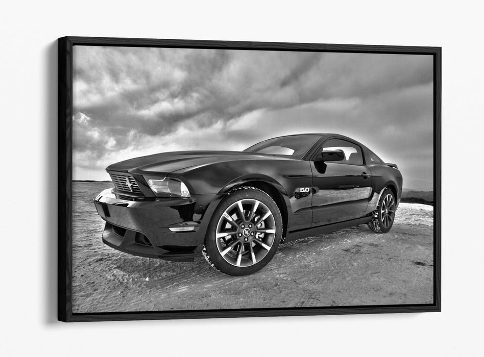 Canvas Wall Art - Dodge Viper Greyscale Float Effect Premium Print