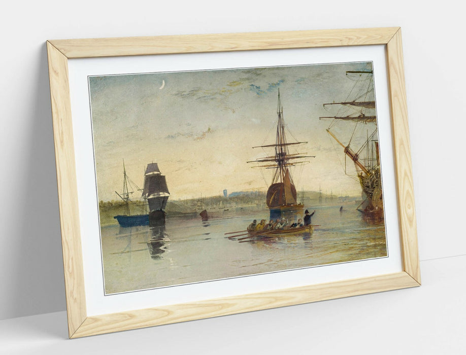 Framed Art Print – J.M.W Turner Isle of Wight Poster | Matte Paper, Woodgrain Frame