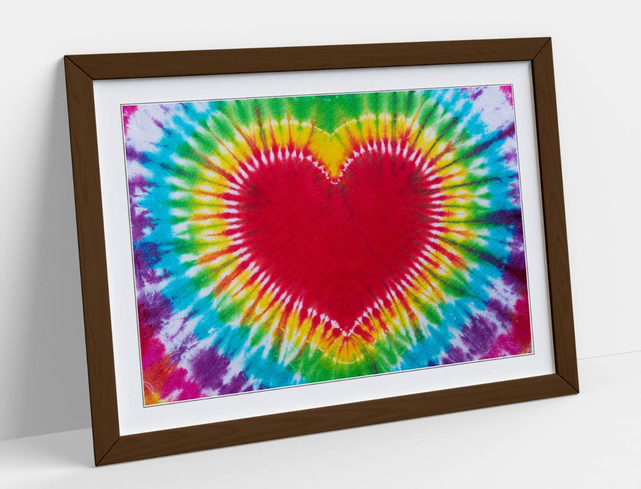 Tie Dye Wall Art - Framed Heart Print Poster | Handmade UK Bedroom Decor
