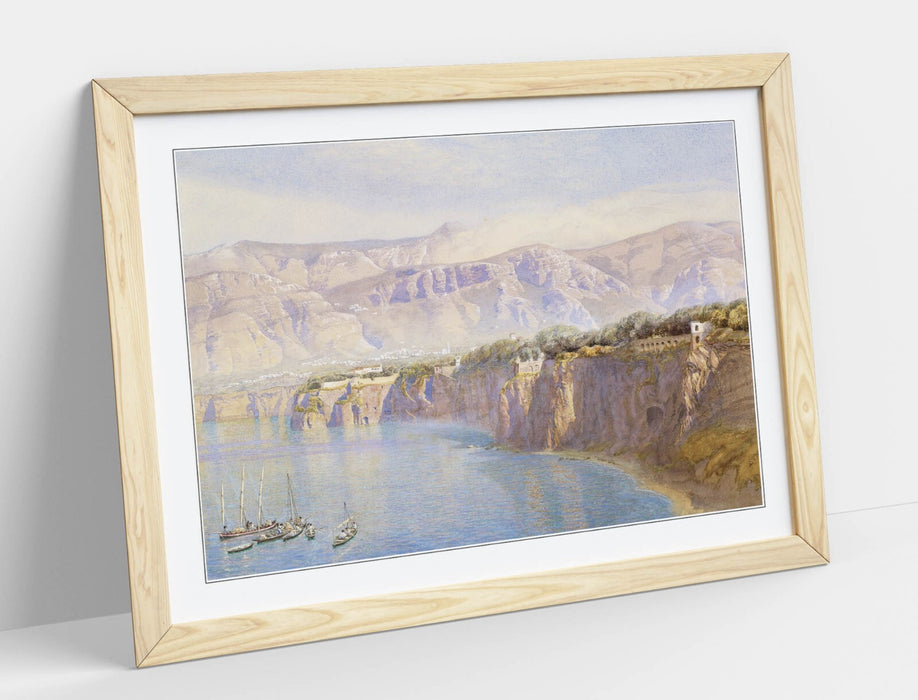 Framed Wall Art - John Brett Painting Near Sorrento | Handmade UK Woodgrain Frame