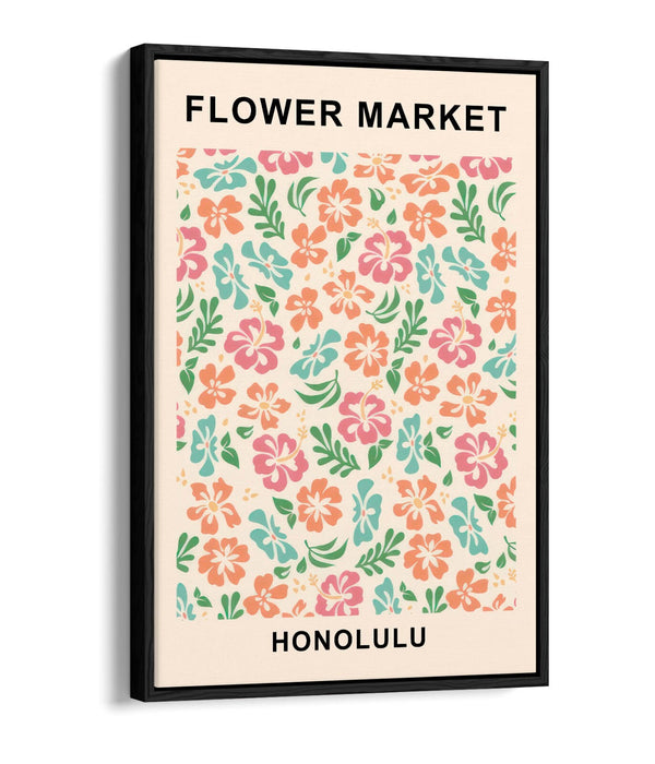Floral Canvas Art Print - Contemporary Wall Decor With Float Effect Frame