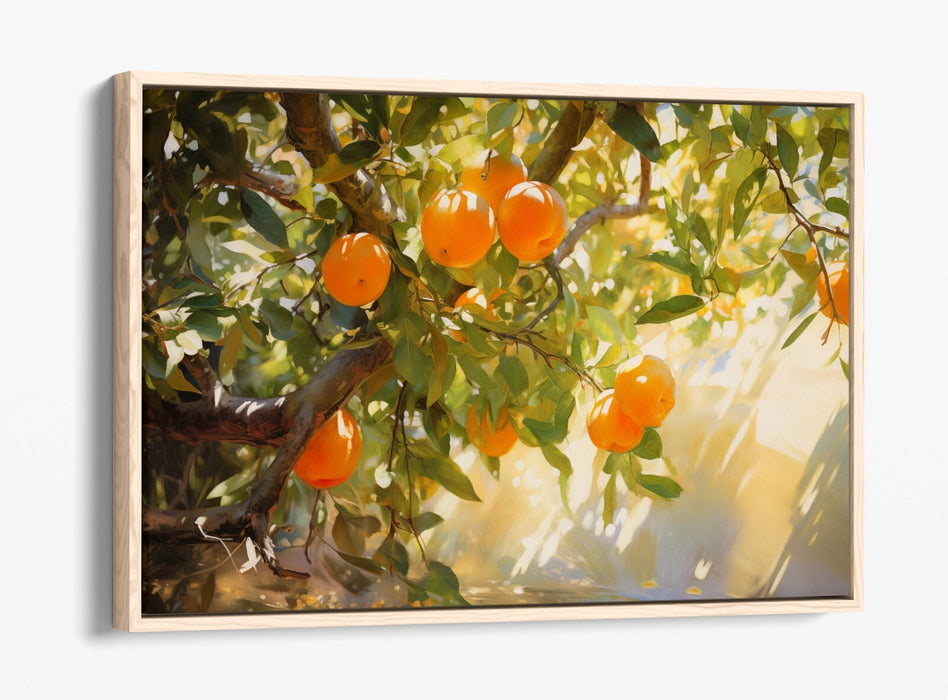 Orange Tree Canvas - Vibrant Float Effect Wall Art | Handmade Home Decor Print